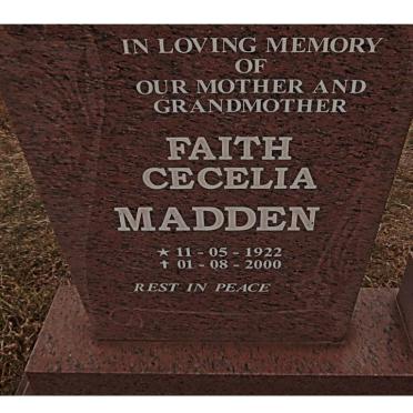 MADDEN Faith Cecelia 1922-2000