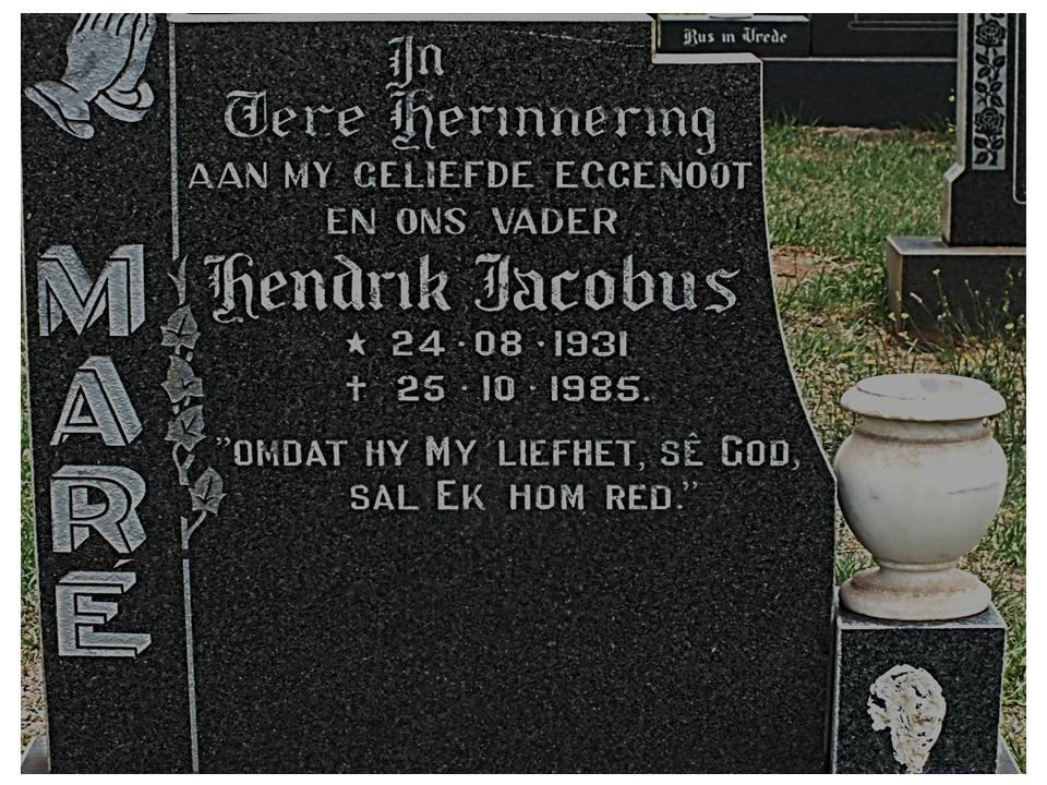 MARE Hendrik Jacobus 1931-1985