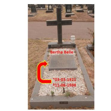 MARSDEN Bertha Belle 1921-1988