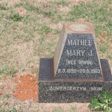 MATHEE Mary J. nee IRWIN 1890-1963