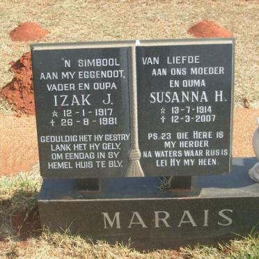 MARAIS Izak J. 1917-1981 &amp; Susanna H. 1914-2007