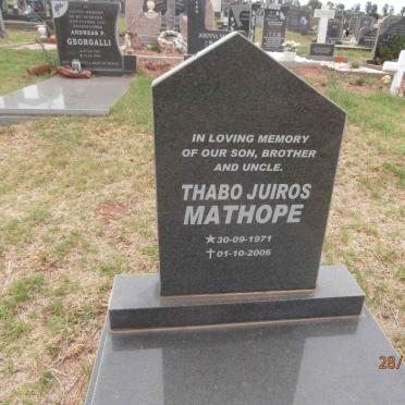 MATHOPE Thabo Juiros 1971-2006