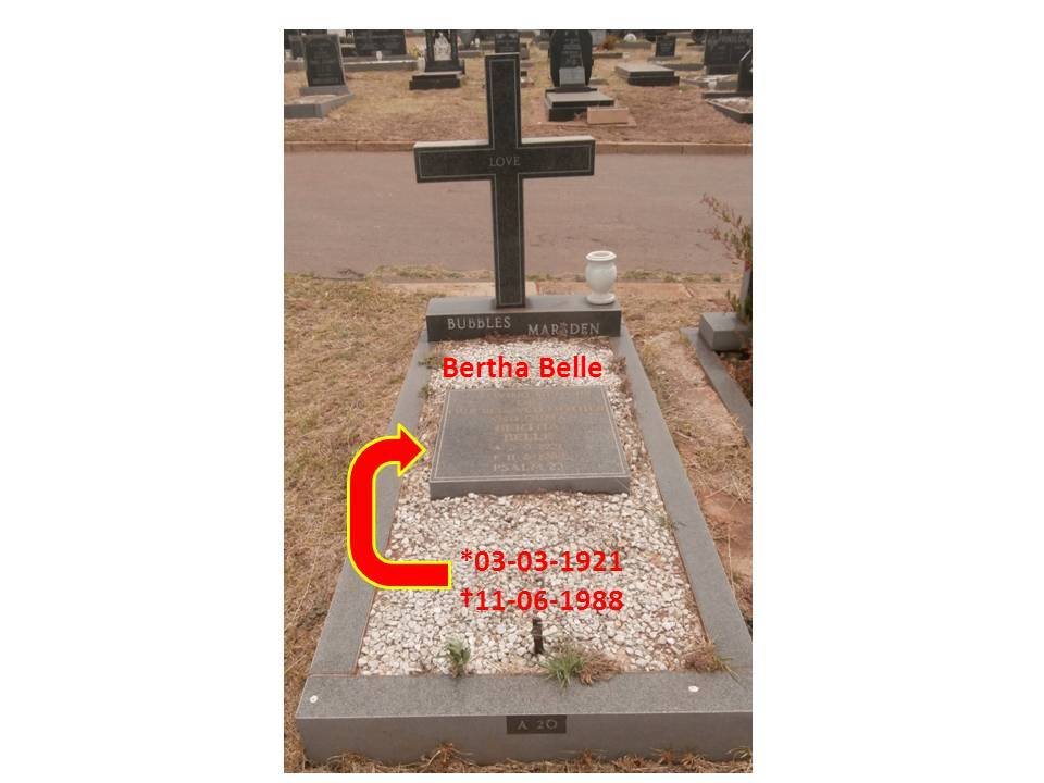 MARSDEN Bertha Belle 1921-1988