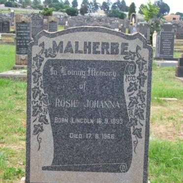 MALHERBE Rosie Johanna nee LINCOLN 1893-1966