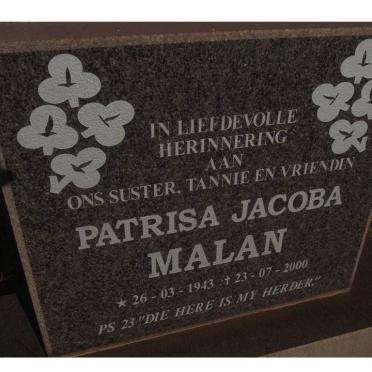 MALAN Patrisa Jacoba 1943-2000