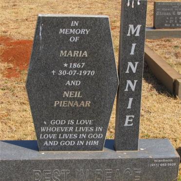 MINNIE Neil Pienaar &amp; Maria 1867-1970