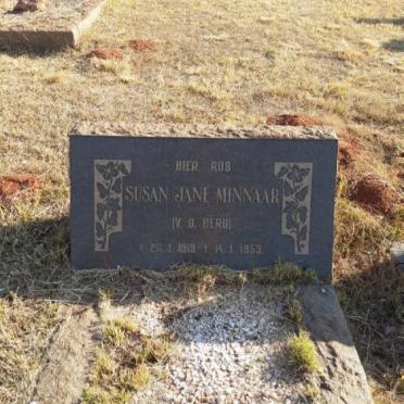 MINNAAR Susan Jane nee V.D. BERG 1919-1953