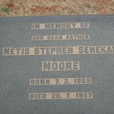 MOORE Netis Stephen Senekal 1869-1957