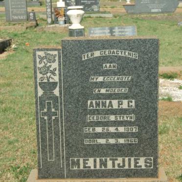 MEINTJIES Anna P.C. nee STEYN 1907-1966