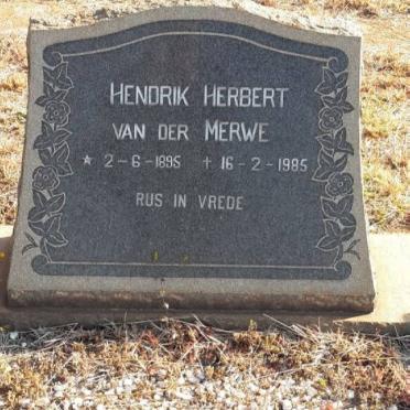 MERWE Hendrik Herbert, van der 1895-1985