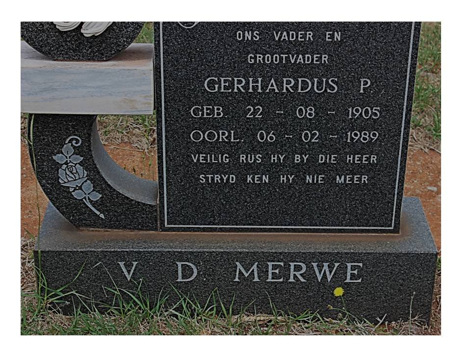 MERWE Gerhardus P., v.d. 1905-1989