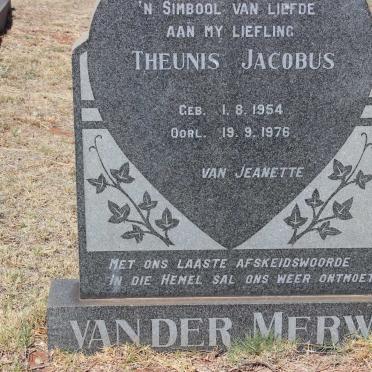 MERWE Theunis Jacobus, van der 1954-1976