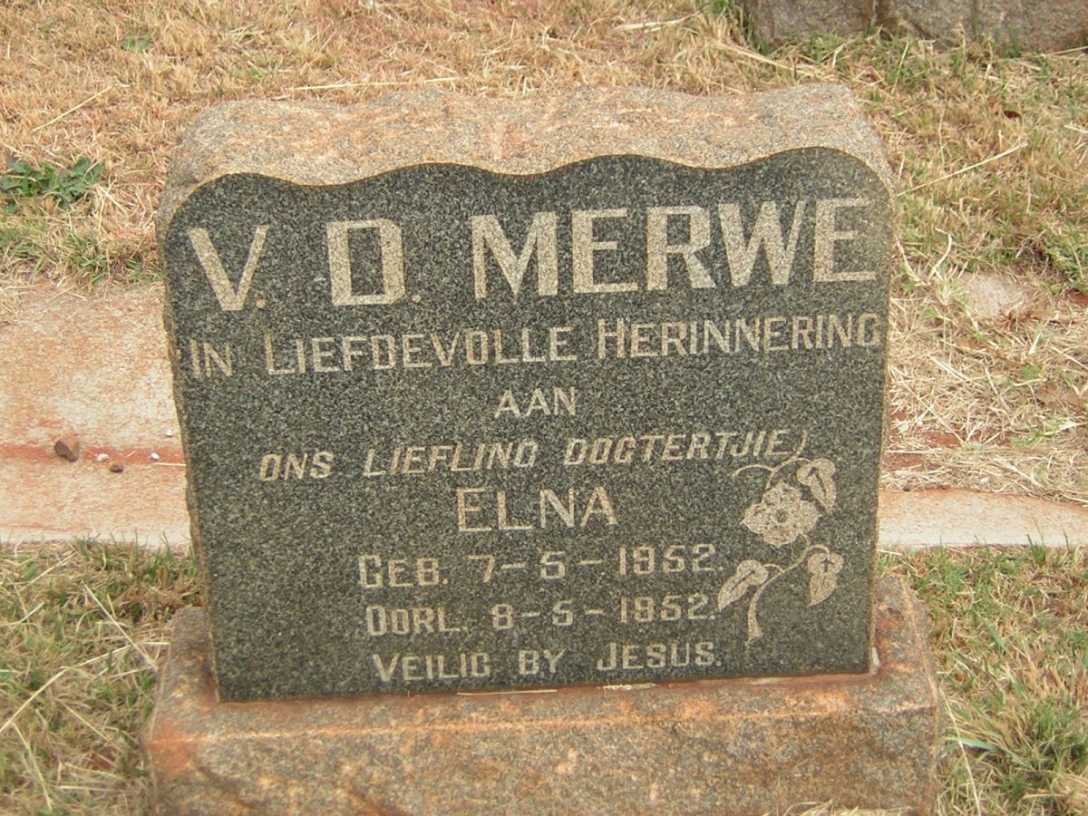 MERWE Elna, v.d. 1952-1952