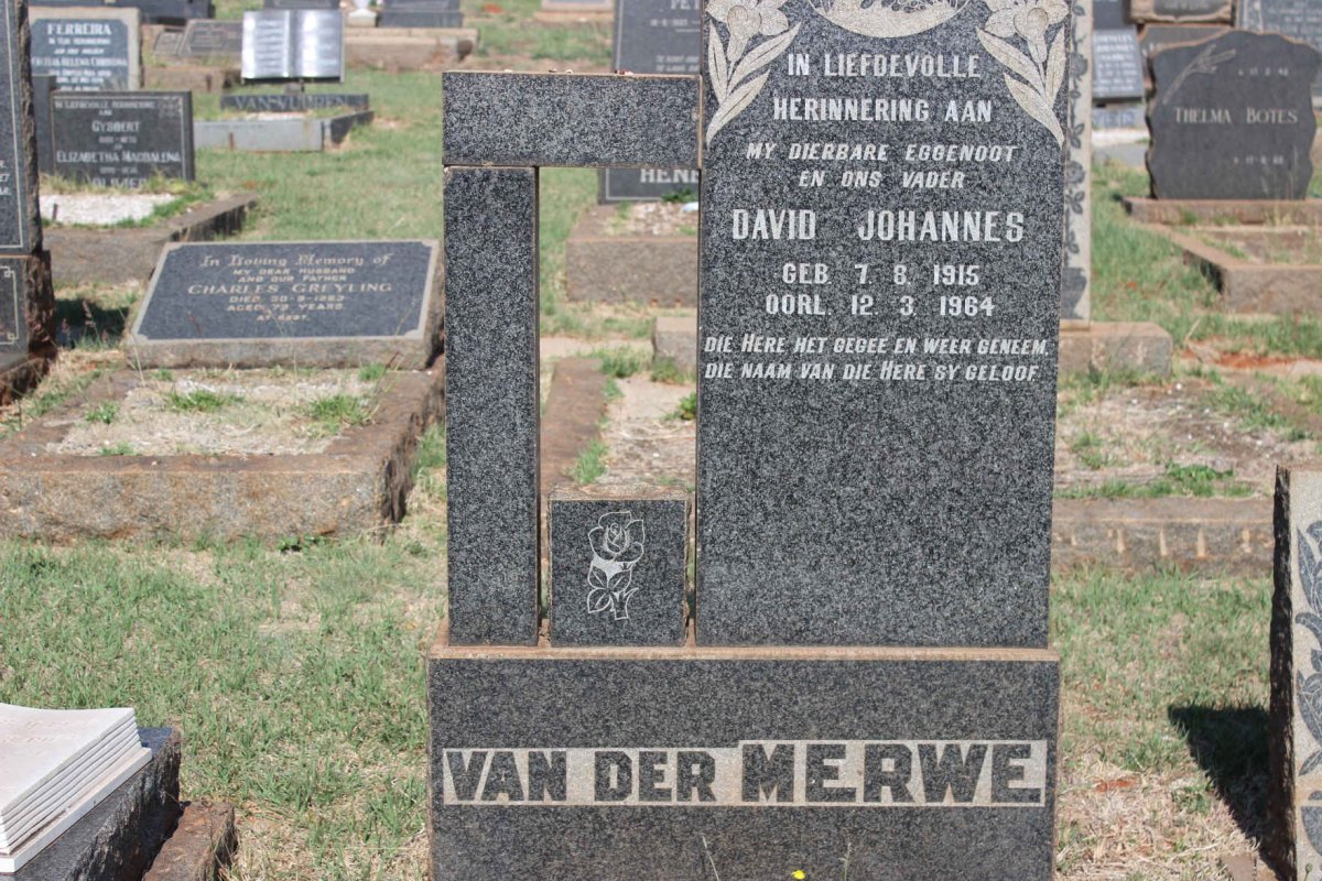MERWE David Johannes, van der 1915-1964