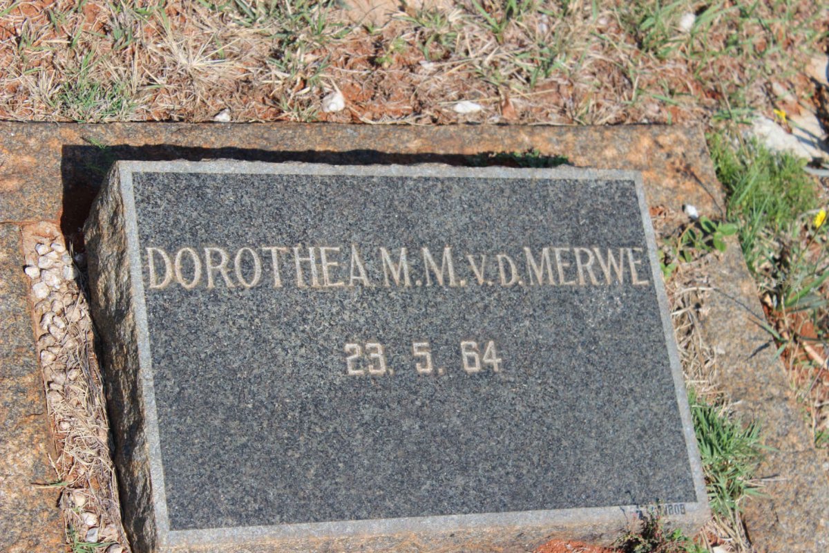 MERWE Dorothea M.M., v.d. -1964