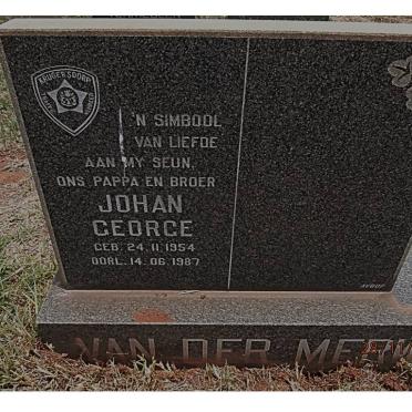 MERWE Johan George, van der 1954-1987