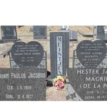 MEINTJES Abraham Paulus Jacobus 1909-1977 &amp; Hester Jacoba Magrieta DE LA PORT 1932-1980