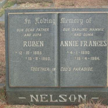 NELSON Ruben 1885-1960 &amp; Annie Frances 1890-1964