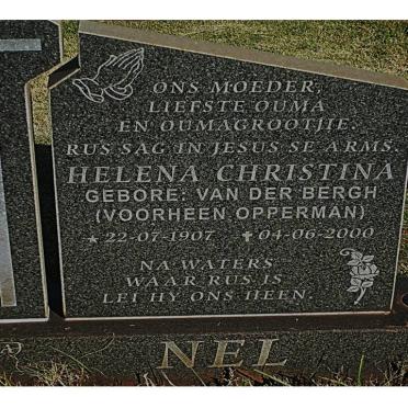 NEL Helena Christina voorheen OPPERMAN nee VAN DER BERGH 1907-2000