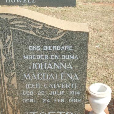 NIEKERK Johanna Magdalena, van nee CALVERT 1914-1999