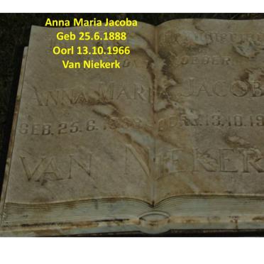 NIEKERK Anna Maria Jacoba, van 1888-1966