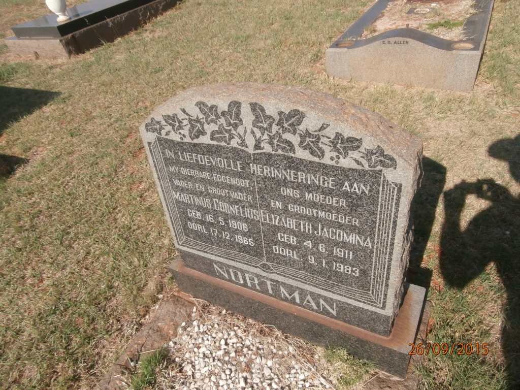 NORTMAN Martinus Cornelius 1906-1965 &amp; Elizabeth Jacomina 1911-1983