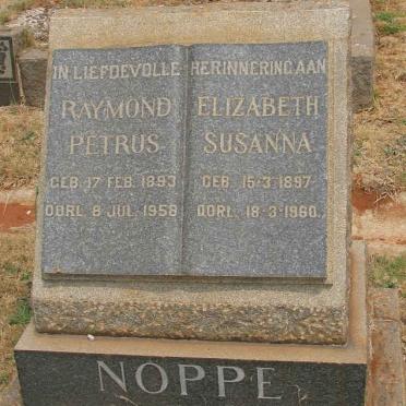 NOPPE Raymond Petrus 1893-1958 &amp; Elizabeth Susanna 1897-1960