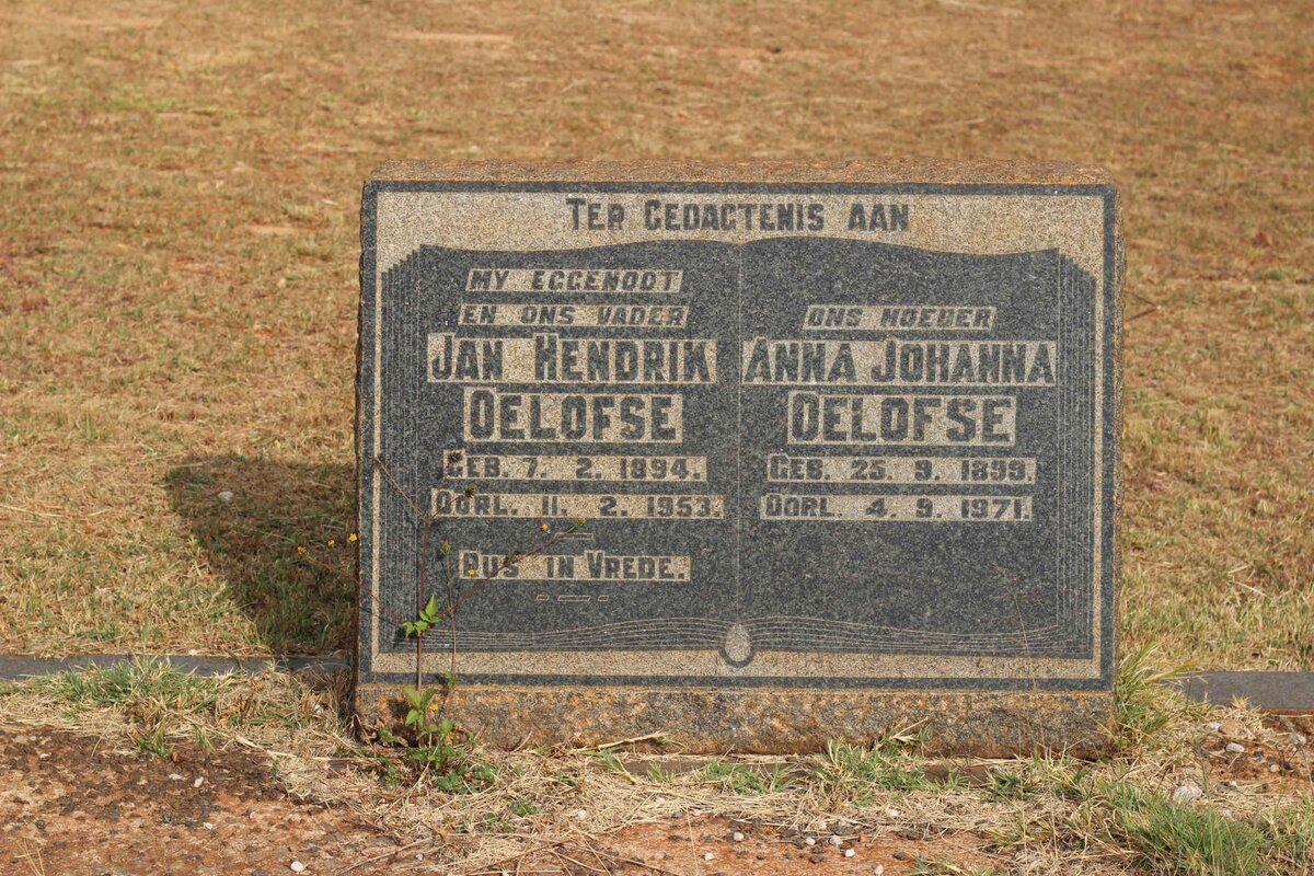 OELOFSE Jan Hendrik 1894-1953 &amp; Anna Johanna 1899-1971