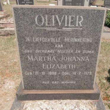 OLIVIER Martha Johanna Elizabeth 1898-1973