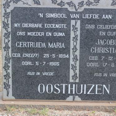 OOSTHUIZEN Jacobus Christiaan 1889-1970 &amp; Gertruida Maria GREEFF 1894-1965
