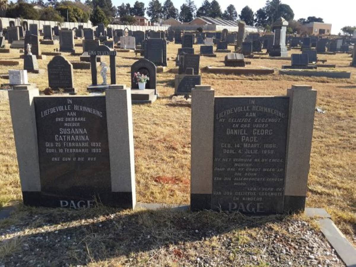 PAGE Daniel Georg 18??-195? &amp; Susanna Catharina 1892-19??