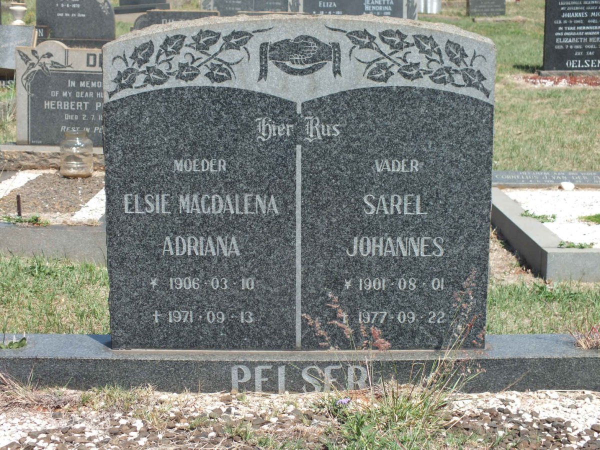 PELSER Sarel Johannes 1901-1977 &amp; Elsie Magdalena Adriana 1906-1971