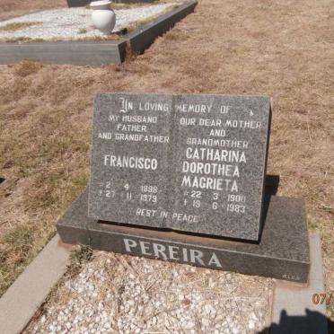 PEREIRA Francisco 1898-1979 &amp; Catharina Dorothea Magrieta 1900-1983