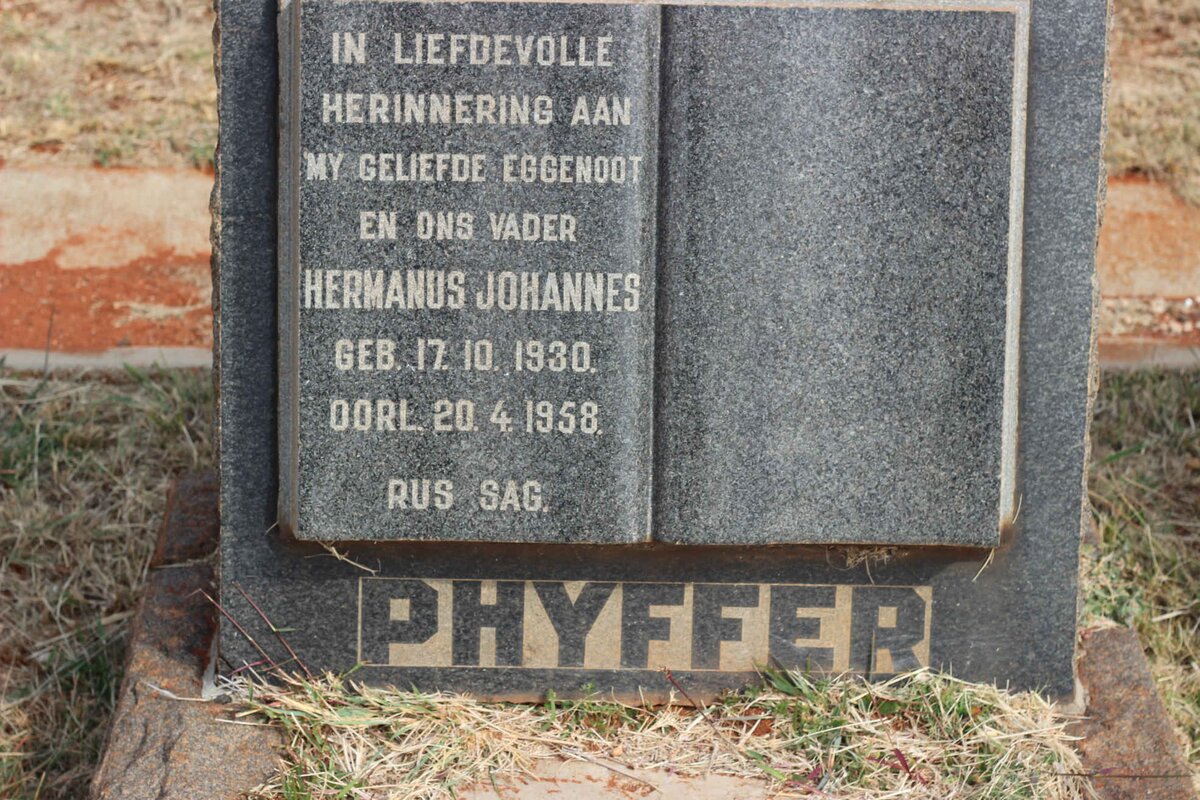 PHYFFER Hermanus Johannes 1930-1958