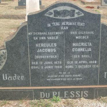 PLESSIS Hercules Jacobus, du 1876-1960 &amp; Magrieta Cornelia BRIEL 1886-1974