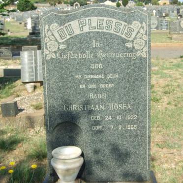 PLESSIS Christiaan Hosea, du 1922-1965
