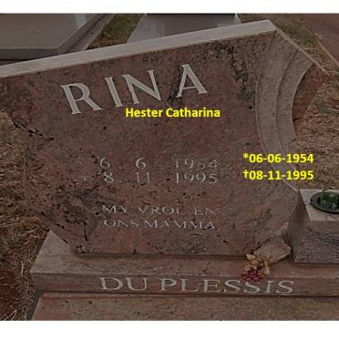 PLESSIS Hester Catharina, du 1954-1995