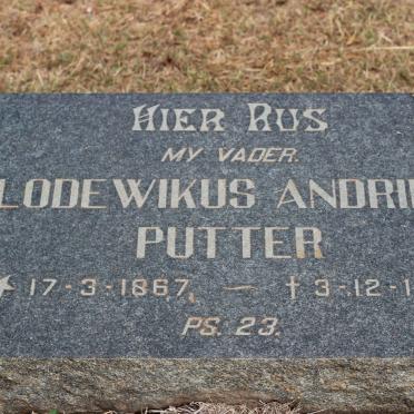 PUTTER Lodewikus Andries 1867-1950