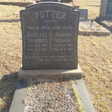 PUTTER Nicolaas Johannes 1891-1966 &amp; Johanna Hermina 1892-1969