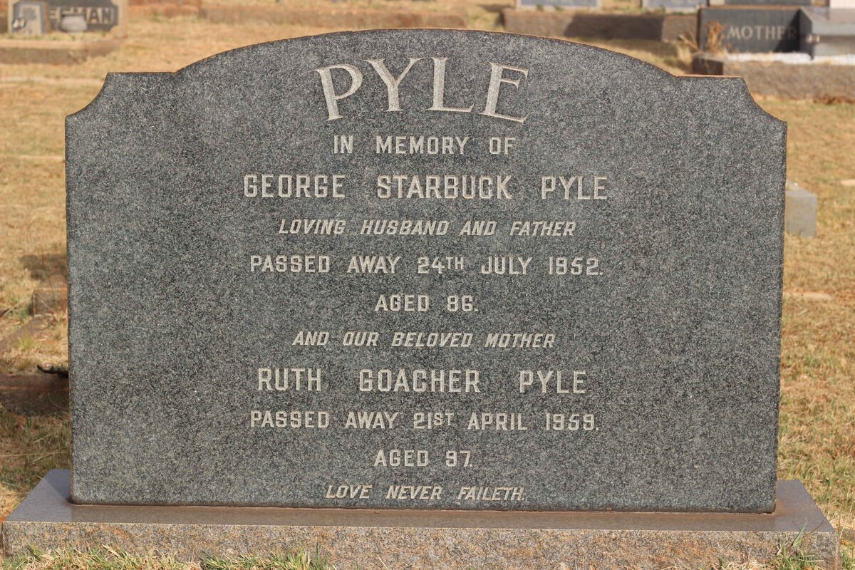 PYLE George Starbuck -1952 &amp; Ruth Goacher -1959