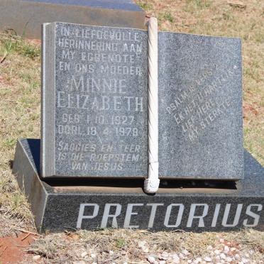 PRETORIUS Minnie Elizabeth 1927-1978