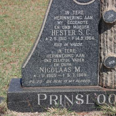 PRINSLOO Nicolaas M. 1905-1969 &amp; Hester S.C. 1910-1964