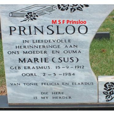PRINSLOO Marie M.S.F. nee ERASMUS 1912-1984