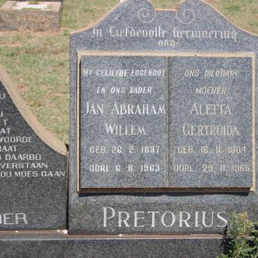 PRETORIUS Jan Abraham Willem 1897-1963 &amp; Aletta Gertruida 1904-1965