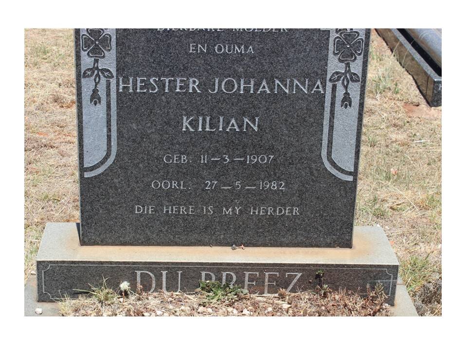PREEZ Hester Johanna, du nee KILIAN 1907-1982