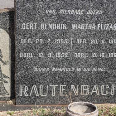 RAUTENBACH Gert Hendrik 1905-1955 &amp; Martha Elizabeth 1904-1960