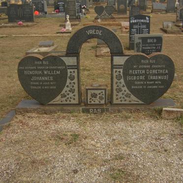 RAS Hendrik Willem Johannes 1877-1958 &amp; Hester Dorethea ERASMUS 1878-1957