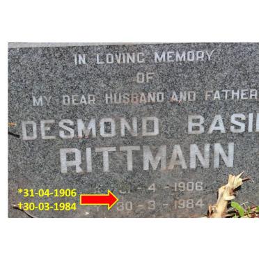 RITTMANN Desmond Basil 1906-1984