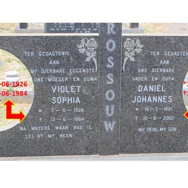 ROSSOUW Daniël Johannes 1921-2000 &amp; Violet Sophia 1926-1984