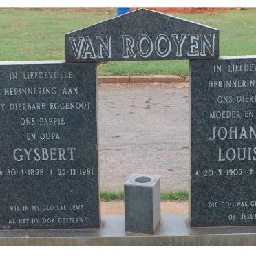 ROOYEN Gysbert, van 1898-1981 &amp; Johanna Louisa 1905-1994